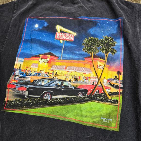 Vtg Y2k IN N OUT BURGER California Buick Corvette Graphic Fast Food T Shirt Med - Picture 2 of 6